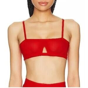 We are HAH Free People Red Mesh Wired Bra Blood Orange Fits Sizes 30-38B